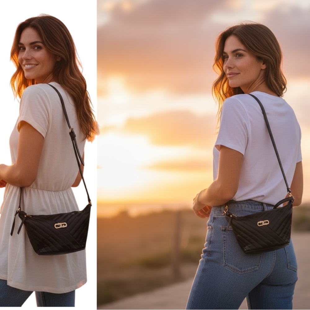Elegant Black Quilted Shoulder Bag